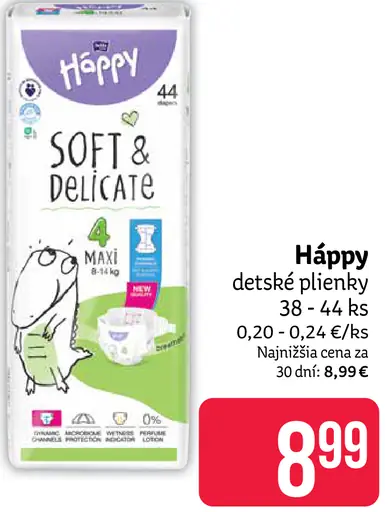 Häppy detské plienky Soft & Delicate Maxi
