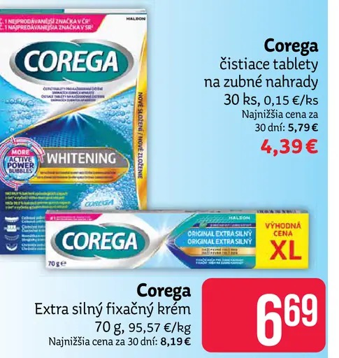 Corega čistiace tablety na zubné náhrady