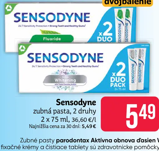 Sensodyne Extra Whitening zubná pasta s fluoridom