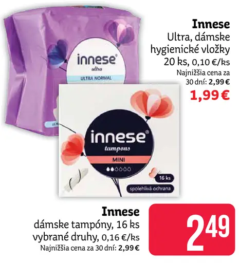 Innese dámske tampóny