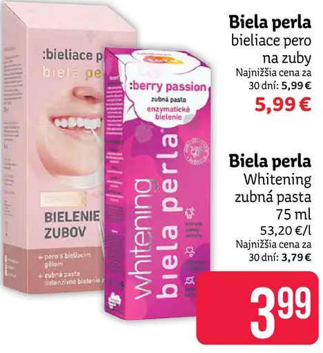 Biela Perla zubná pasta