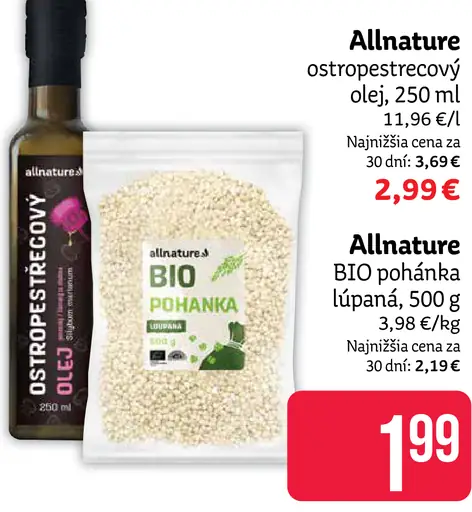 Allnature BIO pohánka lúpaná