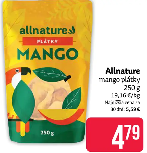 Allnature mango plátky