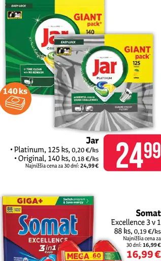Jar Platinum tablety do umývačky