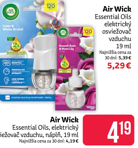 Air Wick Essential Oils, elektrický osviežovač vzduchu
