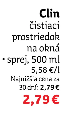 Clin čistiaci prostriedok na okná