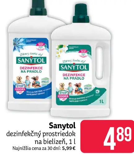 SANYTOL dezinfekčný prostriedok na bielizeň