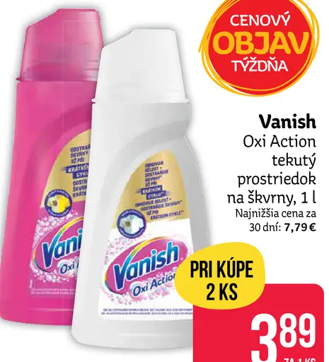 Vanish Oxi Action, tekutý prostriedok na škvrny