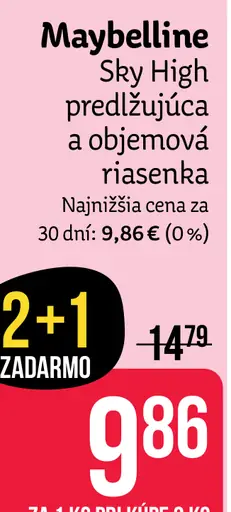 Maybelline Sky High predlžujúca a objemová riasenka