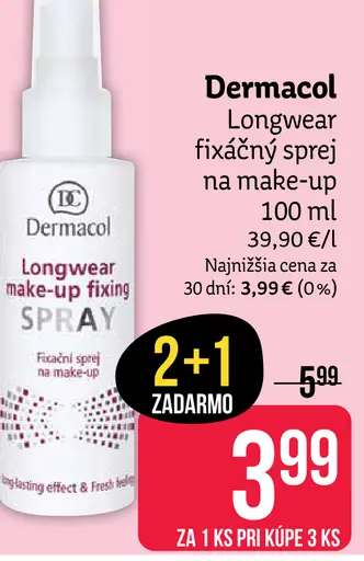 Dermacol Longwear fixačný sprej na make-up