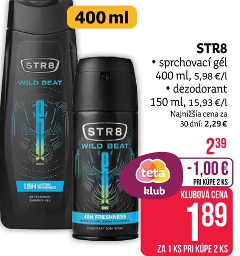 STR8 Wild Beat osviežujúci sprchový gél