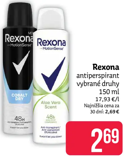 Rexona antiperspirant vybrané druhy