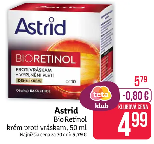 Astrid Bio Retinol krém proti vráskam