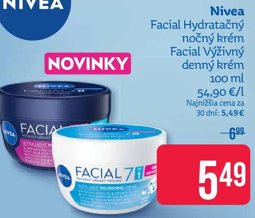 Nivea Facial hydratačný nočný krém a Facial výživný denný krém