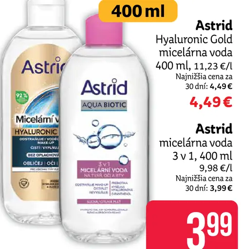Astrid Aqua Biotic micelárna voda 3v