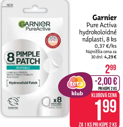 Garnier PureActive hydrokoloidné náplasti na akné