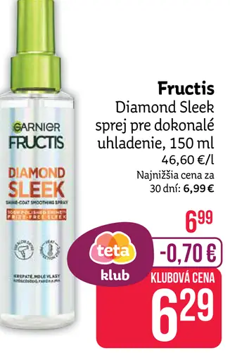Garnier Fructis Diamond Sleek sprej pre dokonalé uhladenie