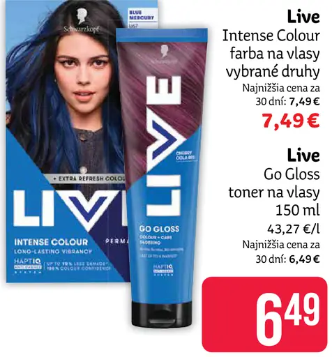 Live Intense Colour farba na vlasy