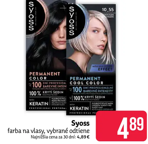 Syoss Permanent Color farba na vlasy, vybrané odtiene