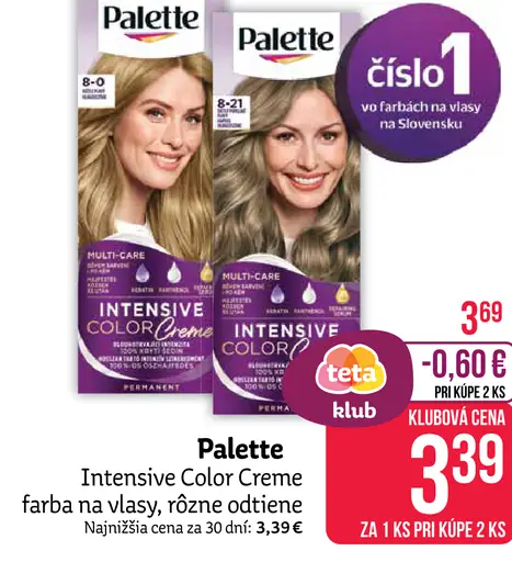 Palette Intensive Color Creme farba na vlasy nugát 6-65
