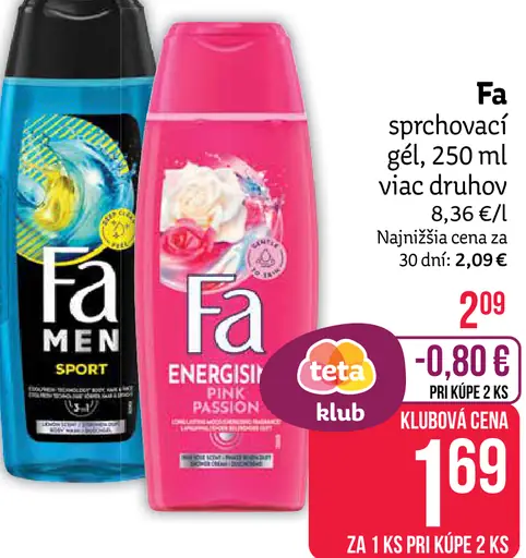 Fa sprchový gél rôzne druhy