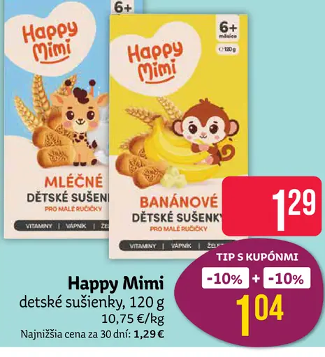 Happy Mimi detské sušienky mliečne