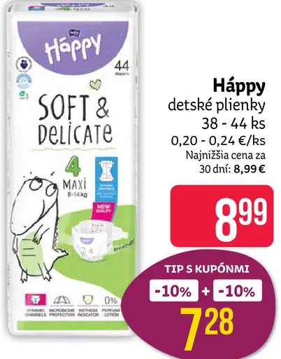 Happy Soft & Delicate detské plienky Maxi