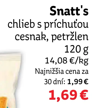 Snatt's chlieb s príchuťou cesnak, petržlen