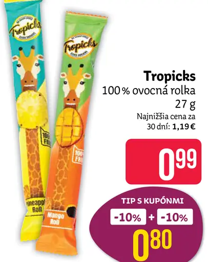 Tropicks 100% ovocná rolka