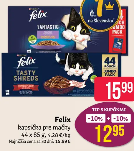 Felix Tasty Shreds kapsičky pre mačky, multipack