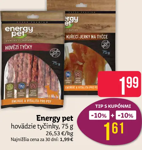 Energy Pet hovädzie tyčinky