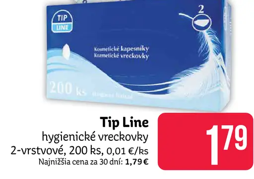Tip Line hygienické vreckovky 2-vrstvové