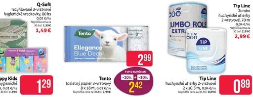 Tip Line kuchynské utierky 2-vrstvové