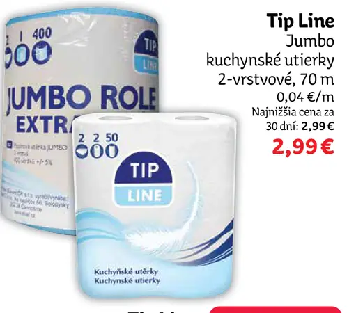 Tip Line Jumbo kuchynské utierky 2-vrstvové