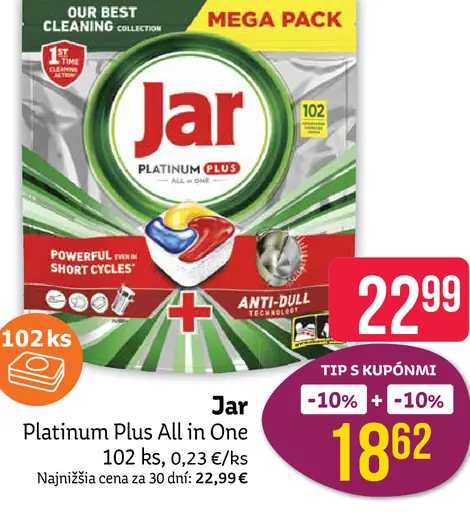 Jar Platinum Plus tablety All in 1 do umývačky