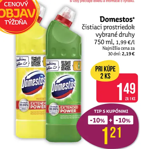 Domestos čistiaci prostriedok vybrané druhy