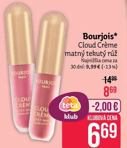 Bourjois Cloud Crème matný tekutý rúž