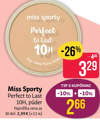 Miss Sporty púder Perfect To Last 10H