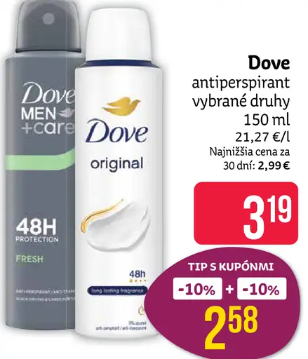 Dove antiperspirant vybrané druhy