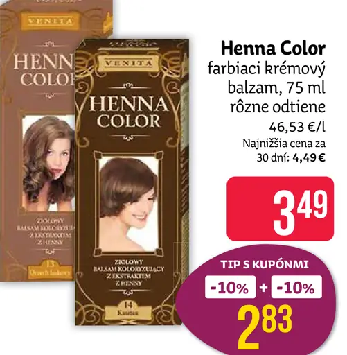 Venita Henna Color farbiaci krémový balzam, rôzne odtiene