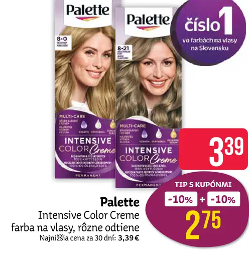 Palette Intensive Color Creme farba na vlasy nugát 6-65