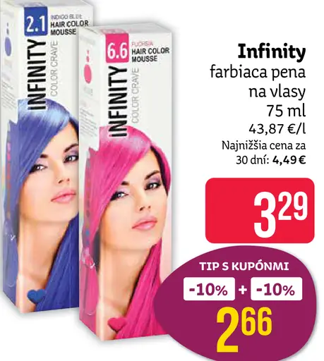 Infinity farbiaca pena na vlasy