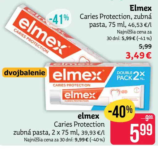 Elmex Caries Protection zubné pasty dvojbalenie