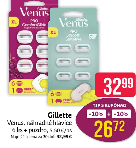 Gillette Venus Pro ComfortGlide náhradné holiace hlavice