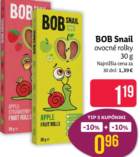 BOB Snail ovocné rolky