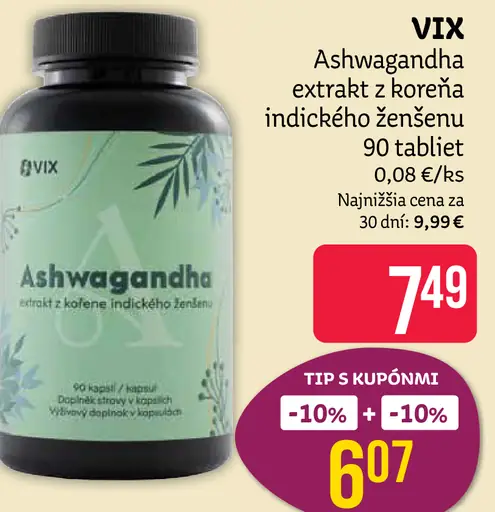 VIX Ashwagandha, extrakt z koreňa indického ženšenu