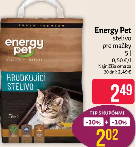 Energy Pet hrudkujúce stelivo pre mačky