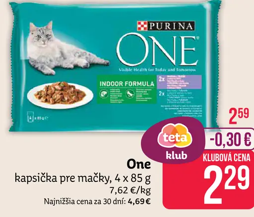 Purina One Indoor Formula kapsička pre mačky