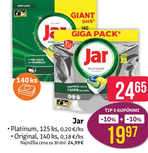 Jar Platinum tablety do umývačky