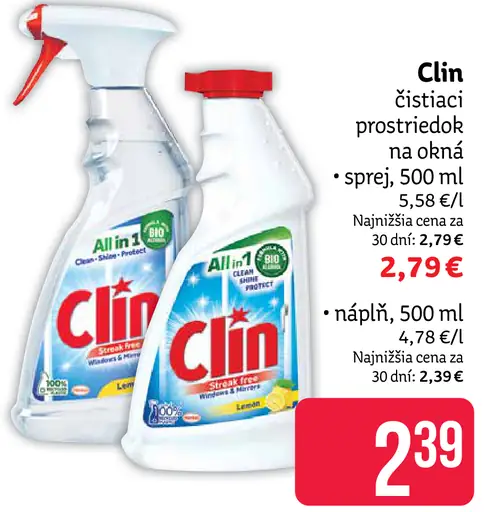 Clin čistiaci prostriedok na okná